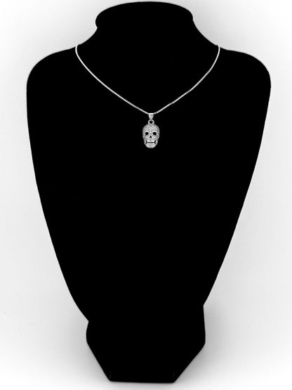 Skull CZ Pendant - Sterling Silver