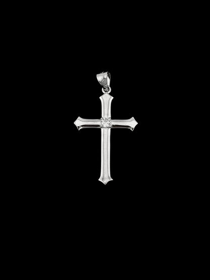 Cross CZ Pendant - Sterling Silver