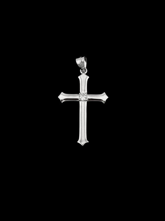 Cross CZ Pendant - Sterling Silver