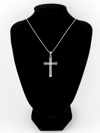 Cross CZ Pendant - Sterling Silver