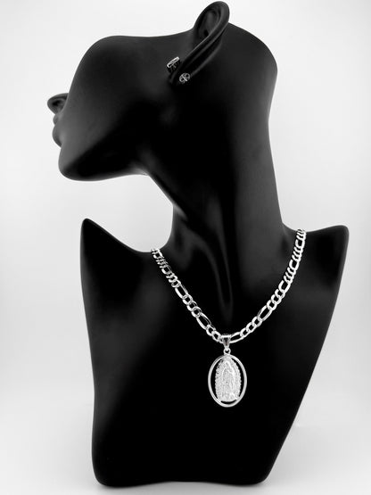 Virgin Mary Pendant - Sterling Silver
