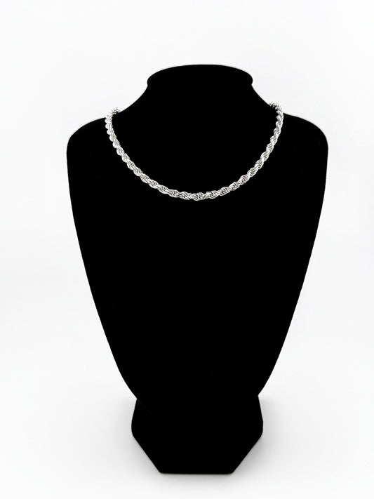 Rope Necklace - Sterling Silver 4mm