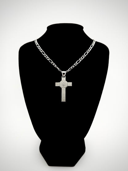 Jesus Corpus & Saint Benedict Pendant - Sterling Silver