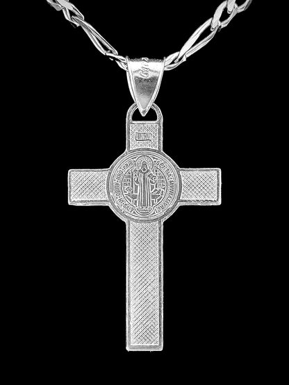 Jesus Corpus & Saint Benedict Pendant - Sterling Silver