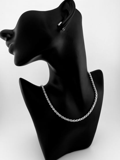 Rope Necklace - Sterling Silver 4mm