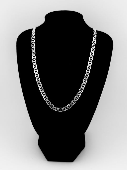 Flat Mariner Necklace - Sterling Silver 6mm