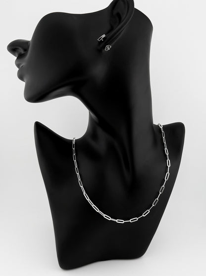 Paper Clip Necklace - Sterling Silver 4mm