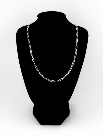 Paper Clip Necklace - Sterling Silver 4mm